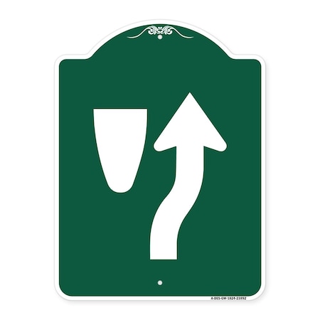 Signmission Designer Series Keep Right Graphic Only, Green & White Aluminum Sign, 18" x 24", GW-1824-23892 A-DES-GW-1824-23892